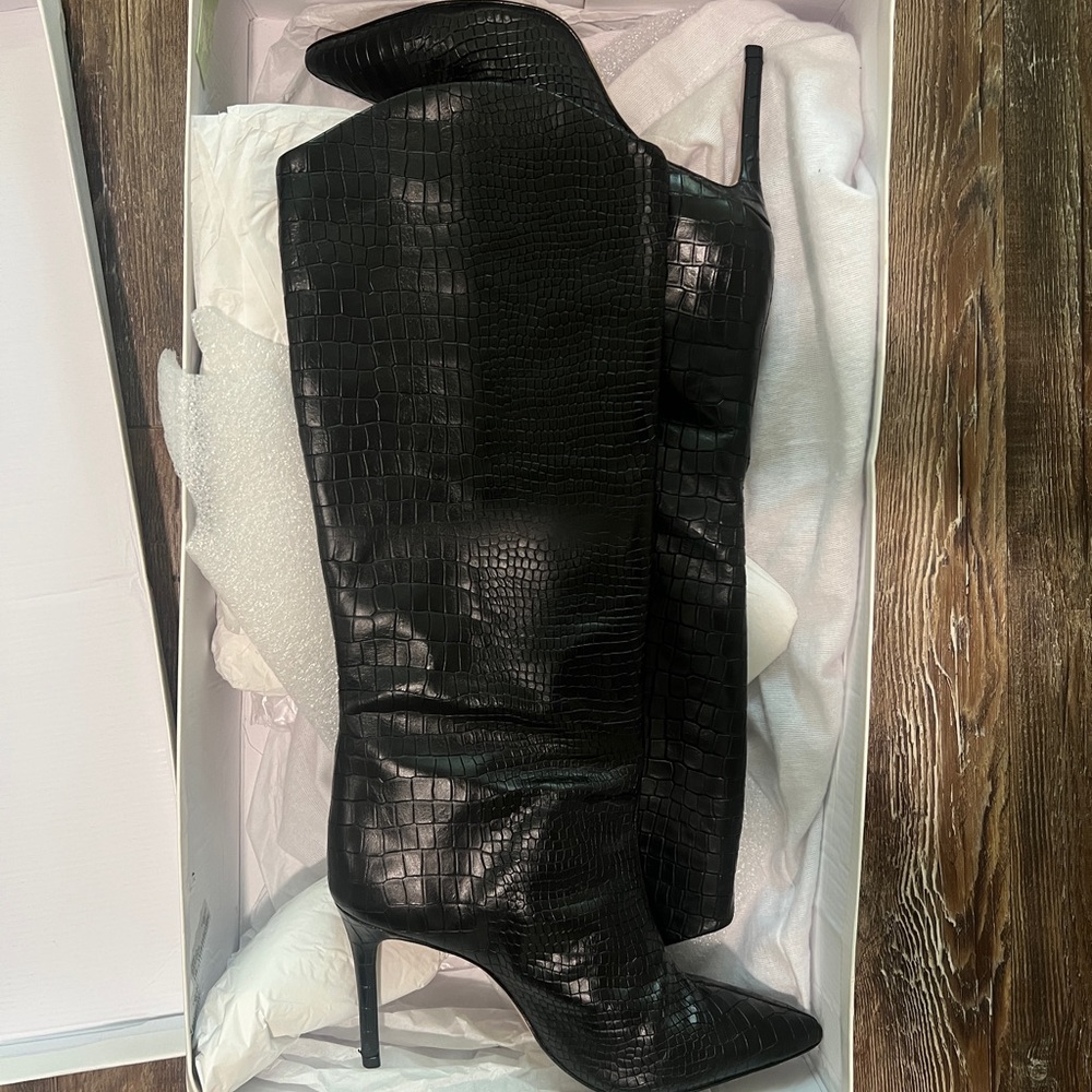 Black SCHUTZ knee- high boots